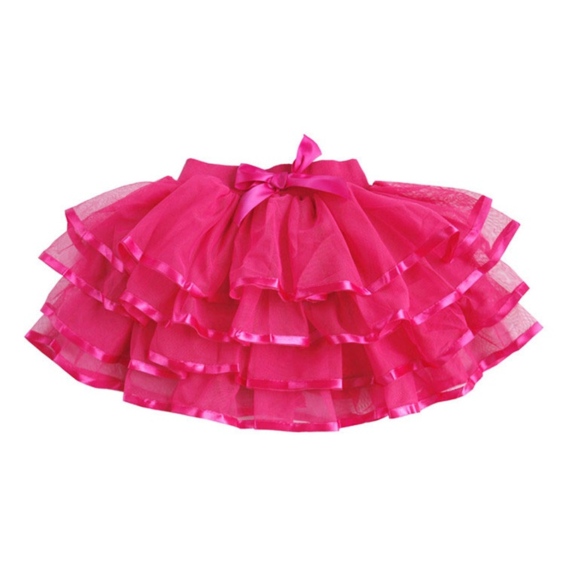 ML-CD00008-Fuchsia tiered ribbon rolled tutu skirt